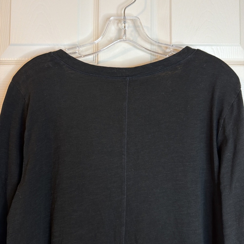 NEW Eileen Fisher Set Of 2 Organic Linen Beach Cottage Core Top & Black V-neck L - Picture 10 of 14